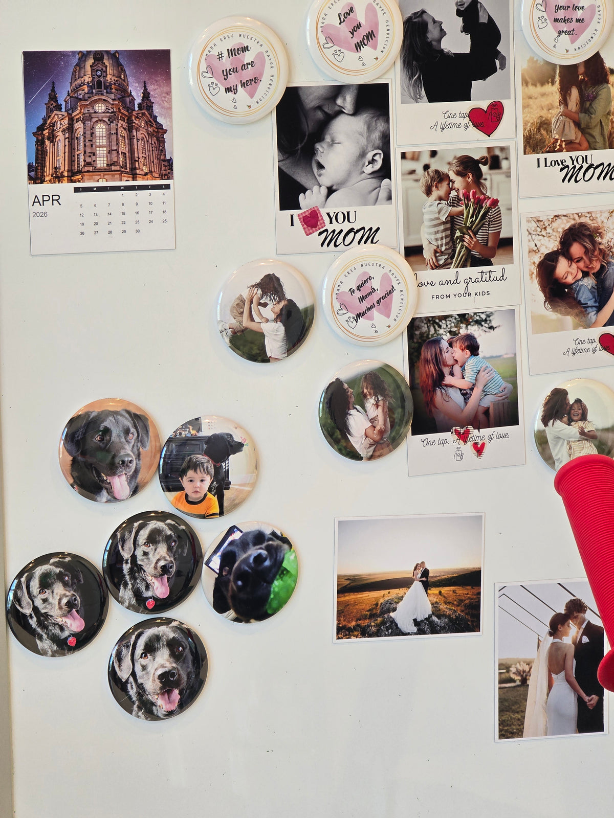 2.25" Round Custom Photo Button Magnets — Set of 6 Personalized Magnets