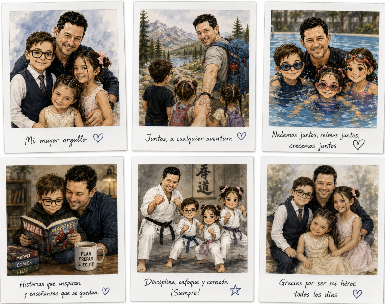 👨‍👧‍👦 Personalized Father’s Day Photo Magnets -Set of 6