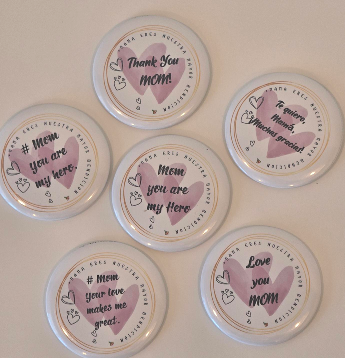 2.25" Round Custom Photo Button Magnets — Set of 6 Personalized Magnets